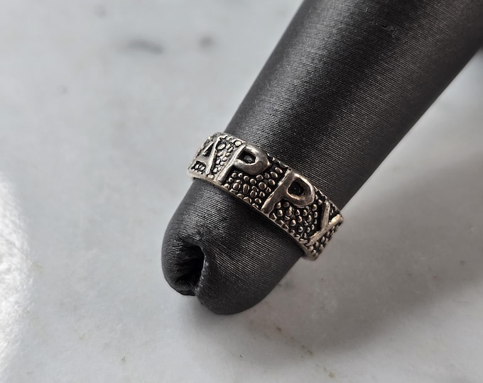 Womens Vintage Estate Sterling Silver "Happy" Toe Ring 1.5g, E4144