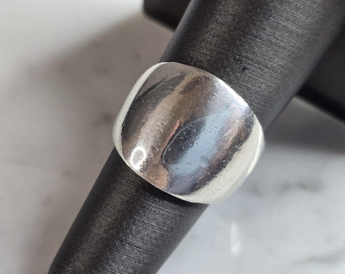 Womens Vintage Estate Sterling Silver Modernist Ring 7.3g E5288