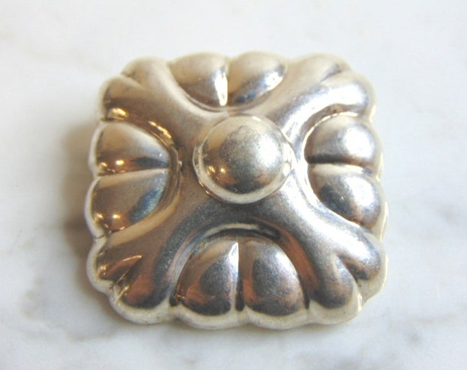 Womens Vintage Estate Sterling Silver Floral Brooch 13.4g E1545