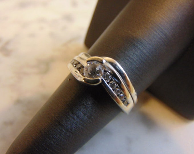 Women's Vintage Estate 14K White Gold Diamond Ring, 5.5g E2188