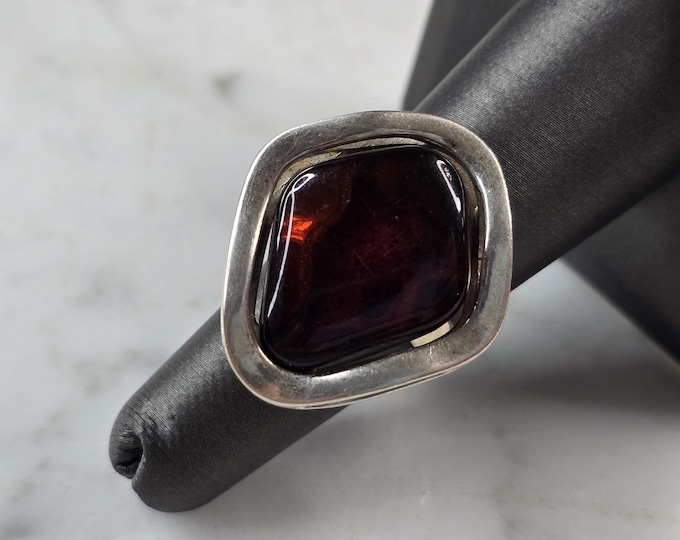 Womens Vintage Estate Sterling Silver Modernist Ring 10.1g E4974