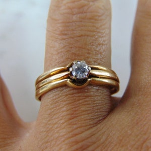 Womens Vintage Estate 14k Gold Solitaire Diamond Ring 3.8g E2941 image 5