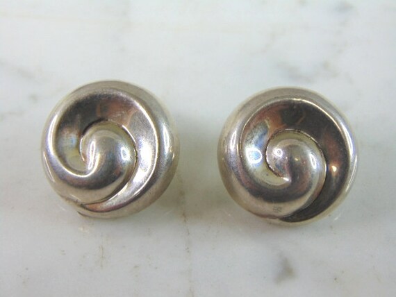 Womens Vintage Estate Sterling Silver Clip on Earrings 8.3g E5892