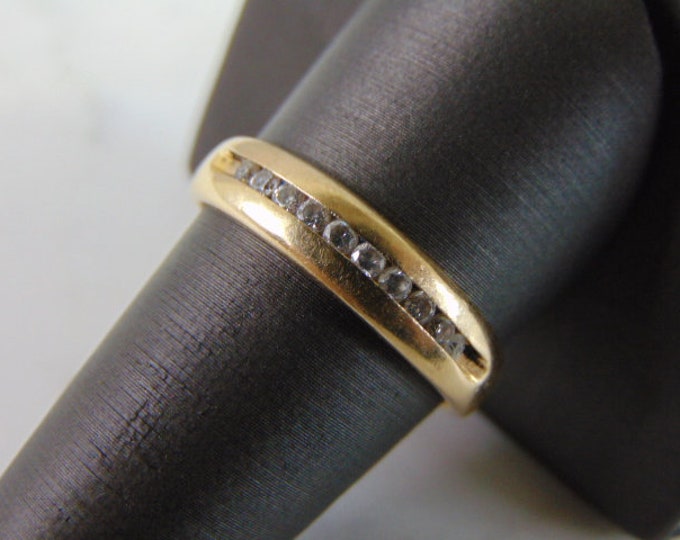 Mens Vintage Estate 14k Yellow Gold Diamond Ring 4.4g  #E756