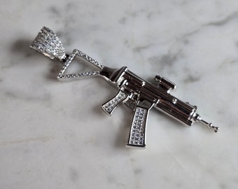 925 Silver Ak47 Iced Out Pendant, Gun Necklace, 00s Hip Hop, Cadeau Pour Homme - Etsy 925 Silver Ak47 Iced Out Pendant, Gun Necklace, 00s Hip Hop, Cadeau Pour Homme - Etsy