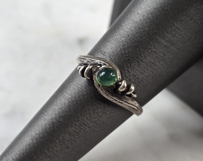 Womens Vintage Estate Sterling Silver Modernist Bead Ring 2.1g E4142