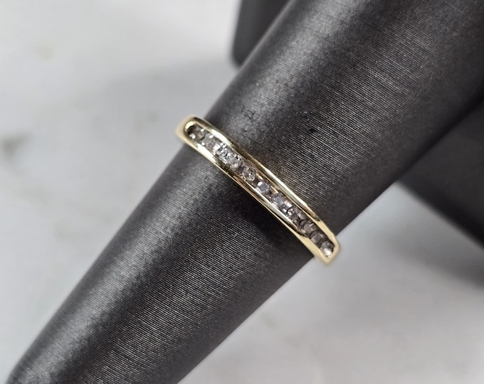 Womens Vintage Estate 10K Yellow Gold Diamond Ring 1.8g E6868