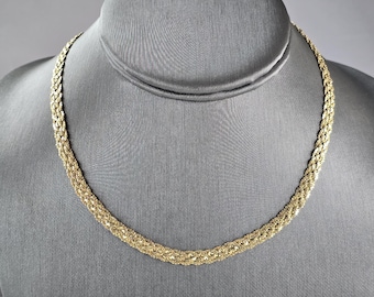 Womens Vintage Estate 14K Yellow Gold Mesh Necklace 12.8g E963