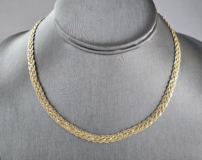 Womens Vintage Estate 14K Yellow Gold Mesh Necklace 12.8g E963