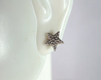 Womens Vintage Estate Sterling Silver Star Earrings 0.5g E6369