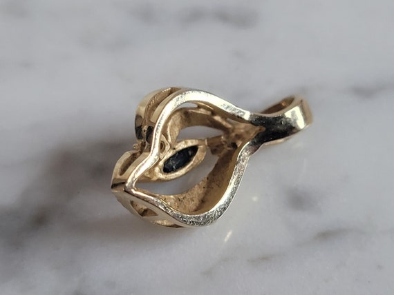 Womens Vintage Estate 10K Gold Spinel Diamond Pen… - image 2