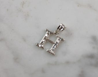 Womens Sterling Silver Initial Letter " H " Pendant 0.3g E6074