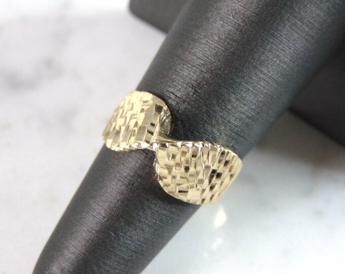 Womens Vintage Estate 14k Yellow Gold Modernist Ring 4g E2969