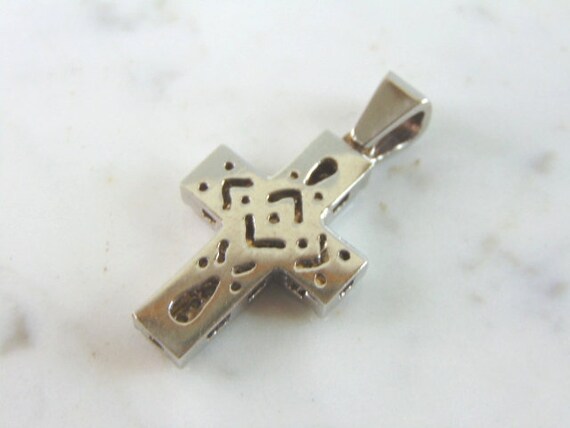 Vintage Estate 14k Gold Diamond Cross Pendant 11.… - image 3