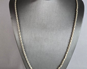 Womens Vintage Estate Sterling Silver Italian Rope Necklace 47.0g E6128