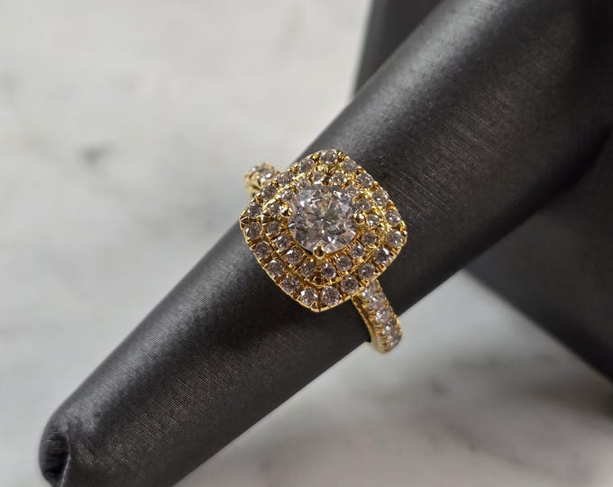 Womens Vintage Estate 18K Yellow Gold Diamond Engagement Ring 6.6g #E5589
