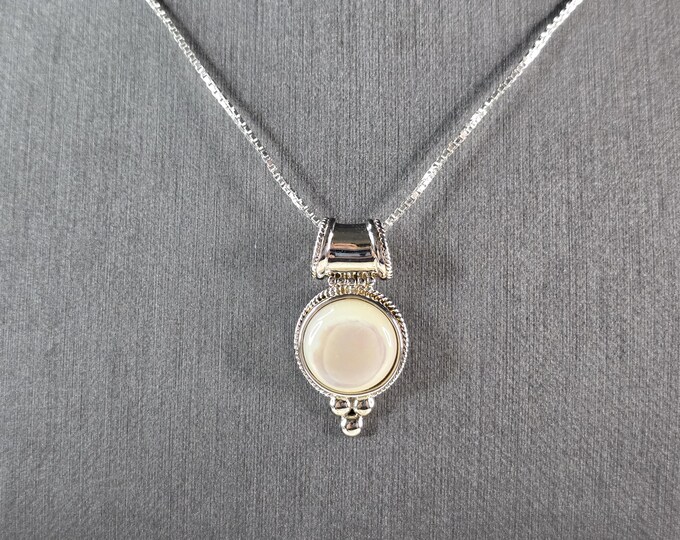Womens Vintage Estate Sterling Silver Modernist Necklace Pendant 6.8g E7790