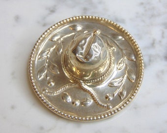 Womens Vintage Estate Sterling Silver Sombrero Brooch 10.6g E4970