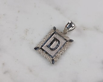 Womens Sterling Silver Initial Letter " D " Pendant 1.0g E4809