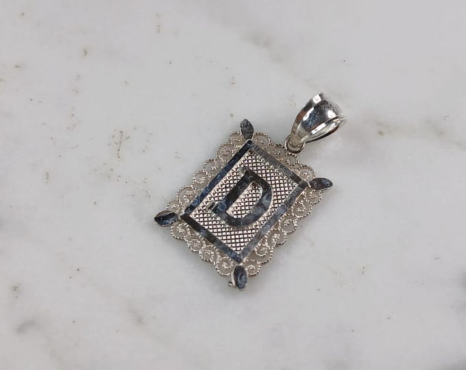 Womens Sterling Silver Initial Letter " D " Pendant 1.0g E4809