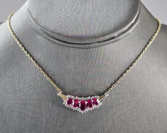Womens Estate Sterling Silver Gold Tone Modernist Pendant Necklace 5.5g E3064
