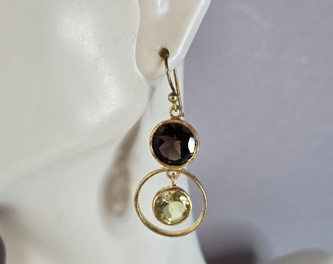 Womens Vintage Estate Sterling Silver Multi Stone Dangle Earrings 7.9g #E7661