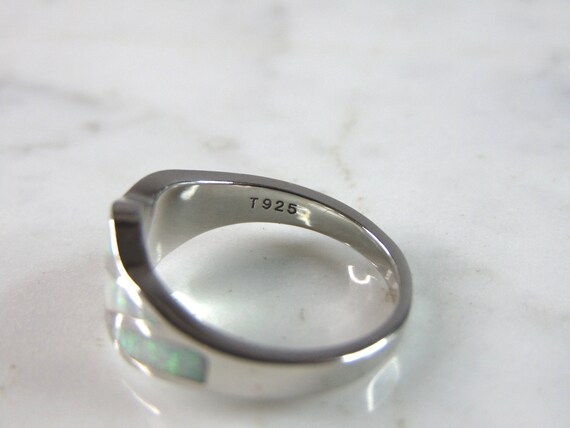 Womens Estate Sterling Silver Modernist Opal Ring… - image 4