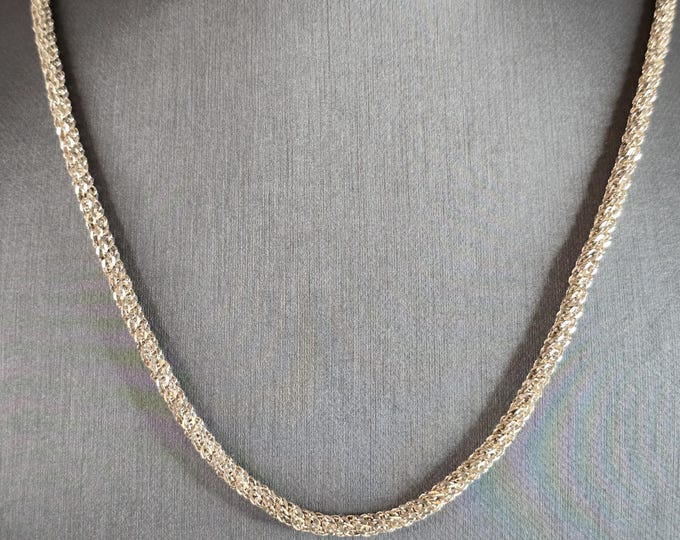 Womens Vintage Estate Sterling Silver Italian Modernist Necklace 18.9g E7224