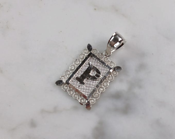 Womens Sterling Silver Initial Letter " P " Pendant 1.0g E4897