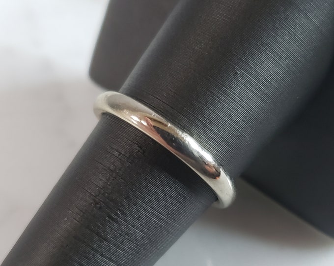 Vintage Estate 14K White Gold Wedding Band Ring 4.0g #E1203
