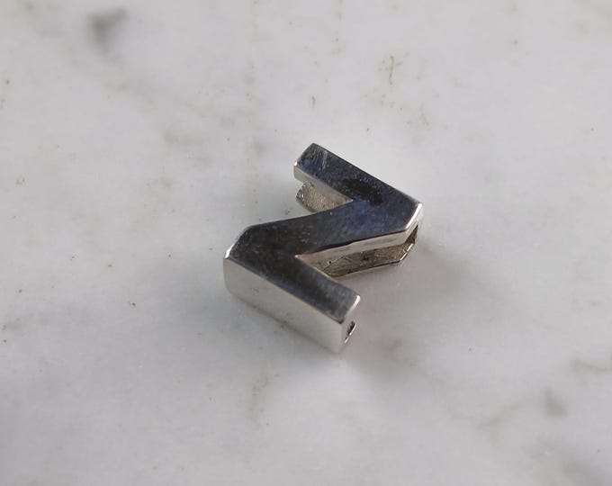 Womens Sterling Silver Initial Block Letter " Z " Pendant 4.5g E5099