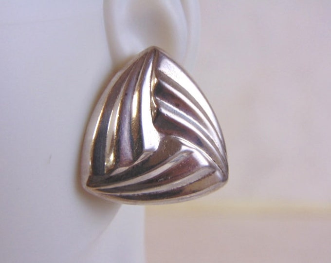 Womens Vintage Estate Sterling Silver Modernist Earrings 9.9g E4350
