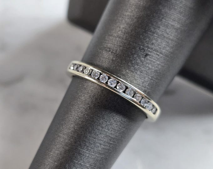 Womens Vintage Estate 14k White Gold Diamond Ring 2.3g #E5449