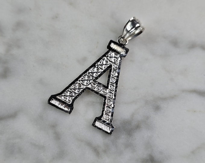 Womens Sterling Silver Initial Letter " A " Pendant 1.0g E7757