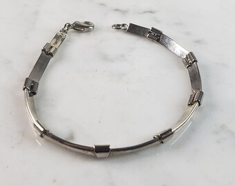 Womens Vintage Estate Sterling Silver Modernist Bracelet 10.4g E6129