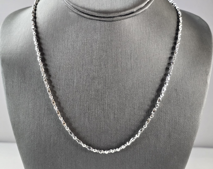 Womens Vintage Estate Sterling Silver Modernist CZ Necklace 18.5g E4049
