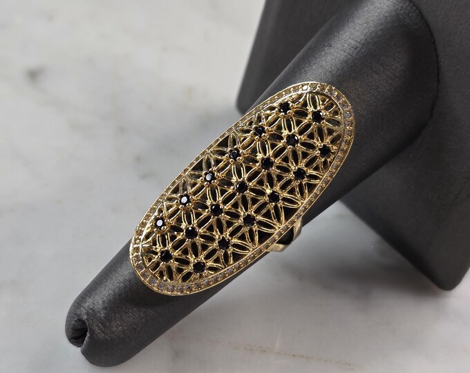 Womens 14k Yellow Gold Modernist Multi Stone Ring 6.0g E4935