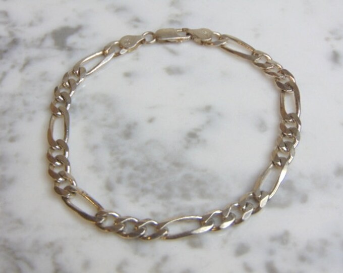 Womens Vintage Estate Sterling Silver Italian Chain Link Bracelet 15.1g E4879