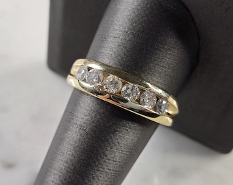 Mens Vintage Estate 10k Yellow Gold Diamond Ring 6.2g E4773
