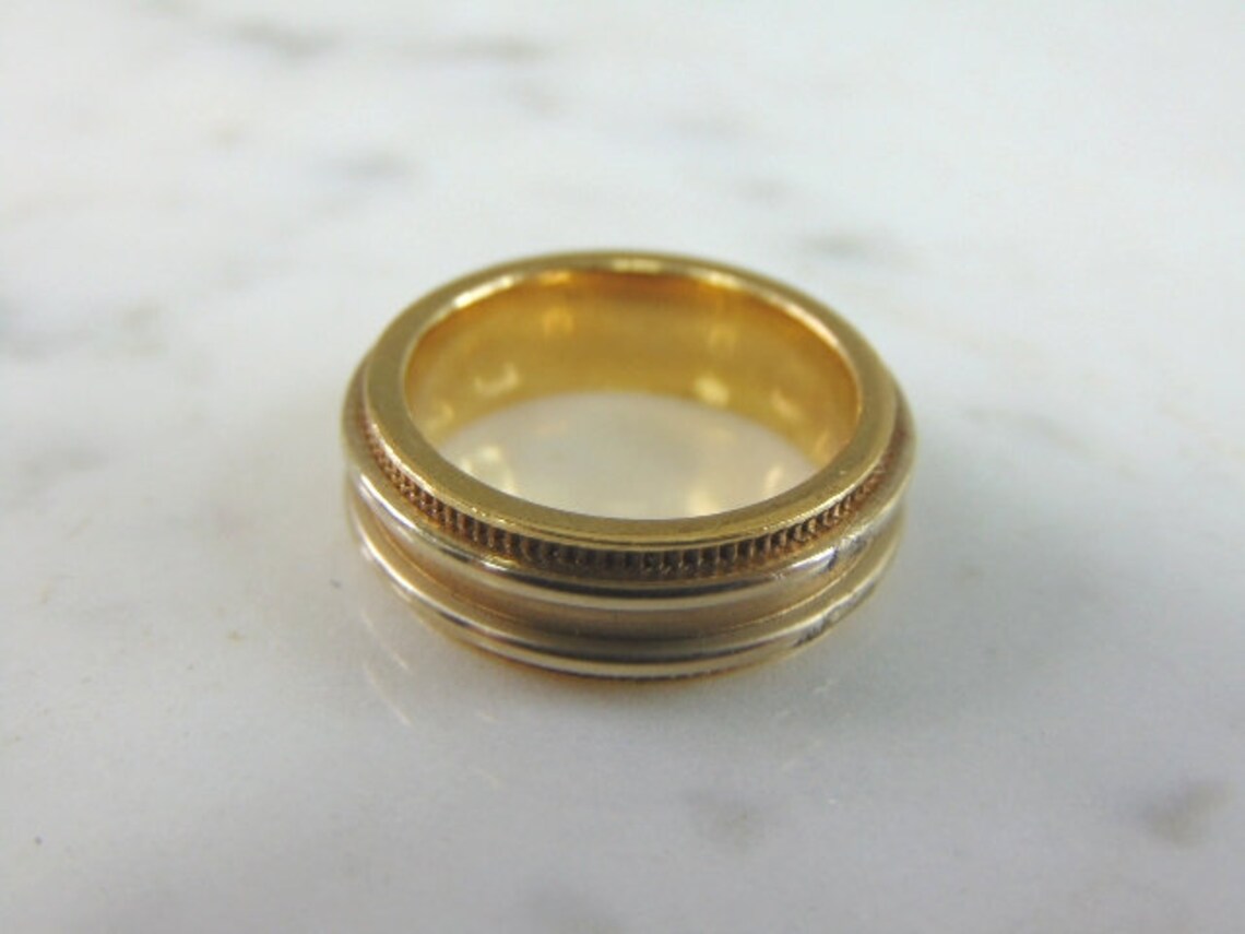 Vintage Estate 14K Yellow Gold Wedding Band Ring, 8.2g E3408 - Etsy