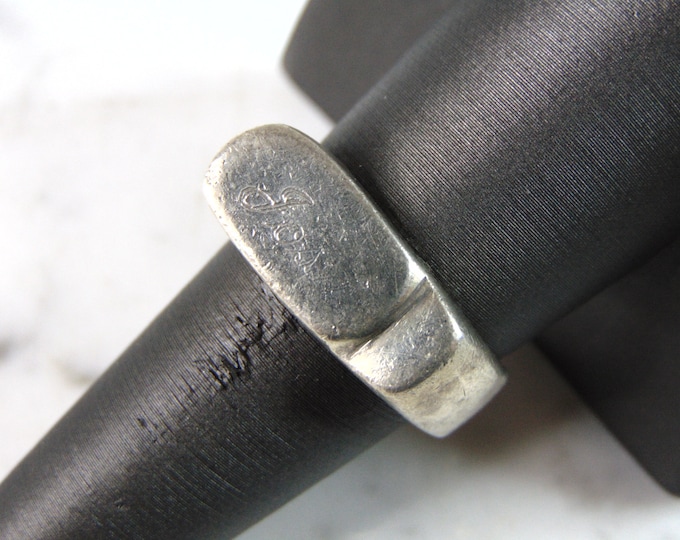 Mens Vintage Estate Sterling Silver Modernist Ring 10.4g E6320