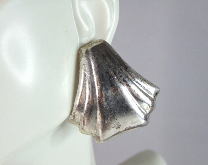 Womens Vintage Estate Sterling Silver Modernist Earrings 11.8g E3672