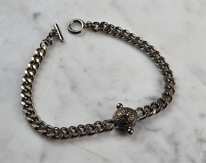 Womens Vintage Estate Sterling Silver Modernist Bracelet 11.0g E6776