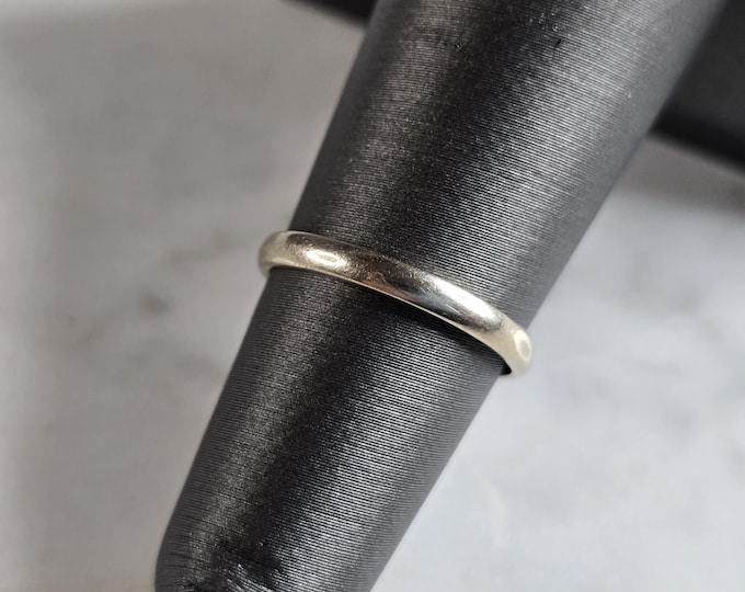 Womens Vintage Estate 10k White Gold Tessler Weiss Wedding Ring Band 1.2g E6961