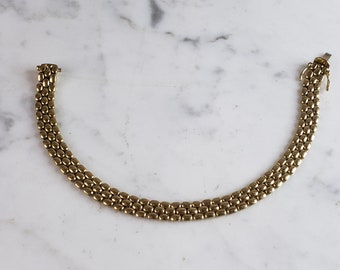 Womens Vintage Estate 18K Yellow Gold Chain Bracelet 18.6g E6199