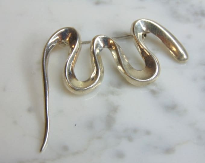 Vintage Estate Women's Sterling Silver Modernist Brooch 13.5g E5213