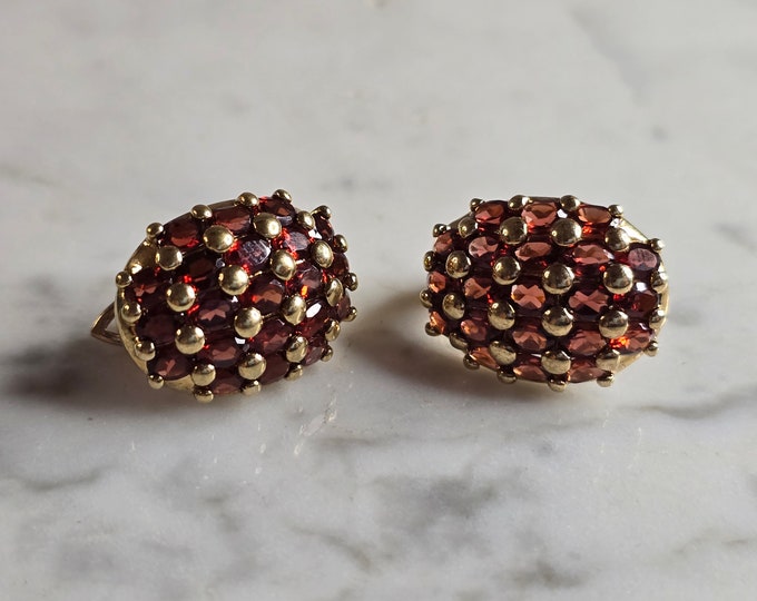 Womens Estate Sterling Silver Gold Tone Modernist Earrings 11.1g E7792