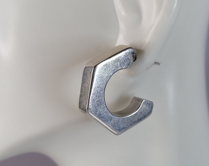 Pr Womens Sterling Silver Fashion Open Hoop Stick Earrings 6.3g E2124