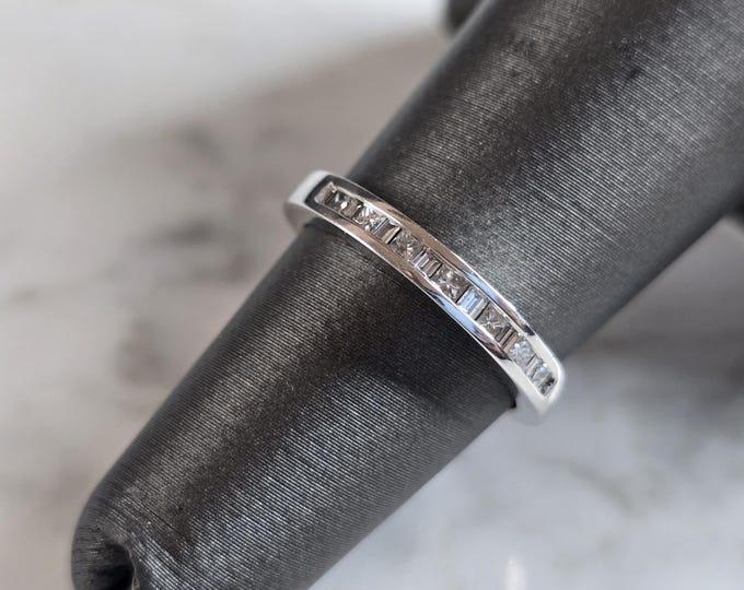 Womens Vintage Estate 14k White Gold Diamond Ring 2.5g #E7460