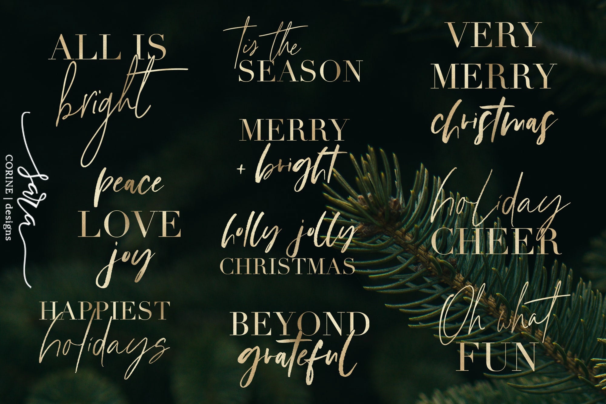 Gold Foil, Christmas Photo Overlay, Holiday Overlay, Overlay